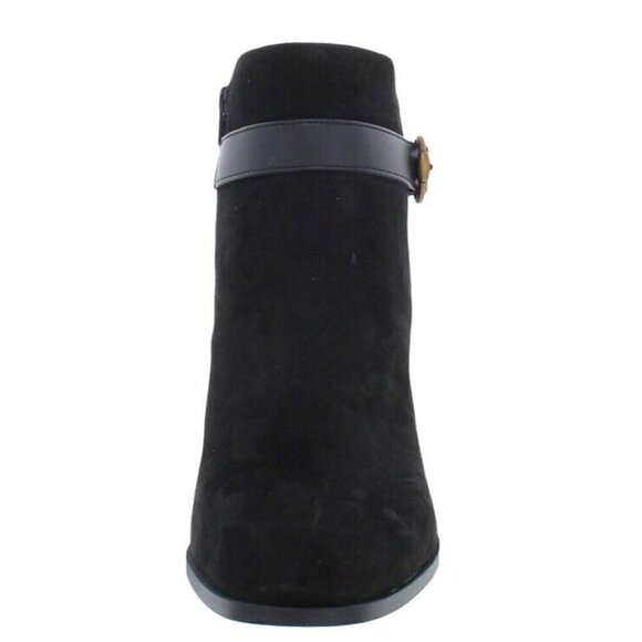 Vionic Boots Womens 8.5 Black Zipper Square Toe Tenley Suede Leather New - Picture 3 of 4